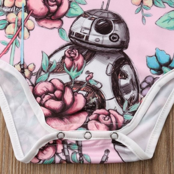 Star Wars baby girl outfit romper jumpsuit pink - Picture 6 of 6